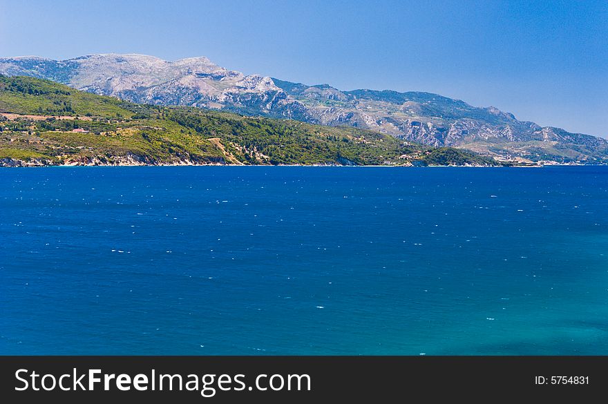 Hills on a Beach. Samos Island, Greece.