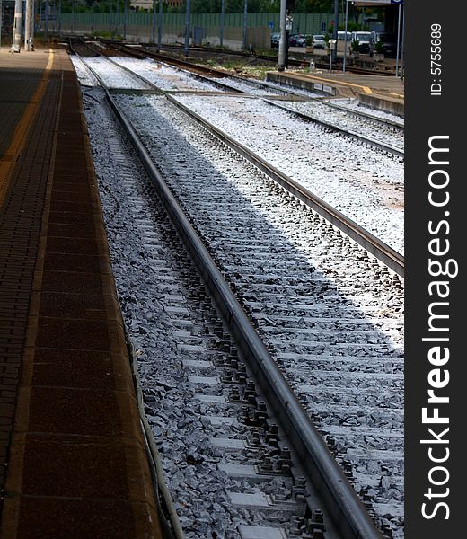 An image of railroads tracks