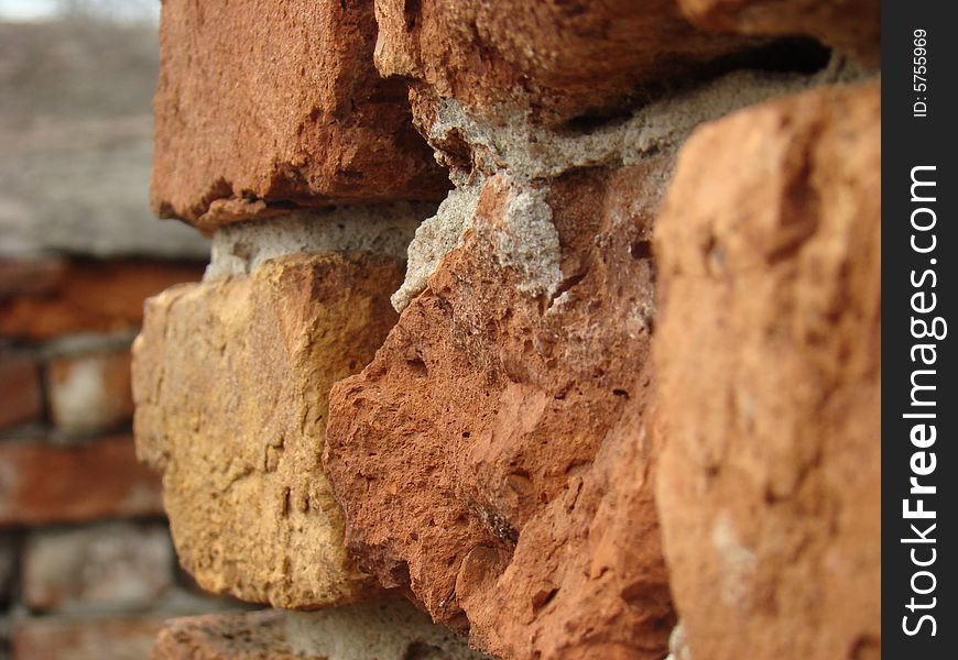The fired brick wall of the Brest fortress