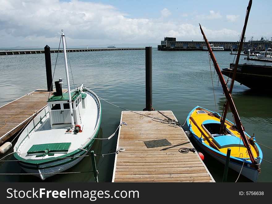 Docked boat at Fisherman's Wharf in San Francisco