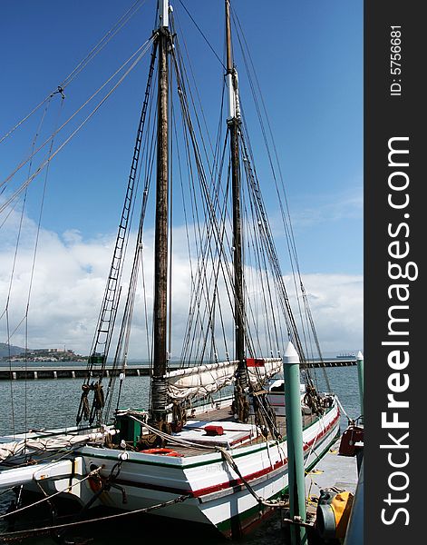 Docked boat at Fisherman's Wharf in San Francisco