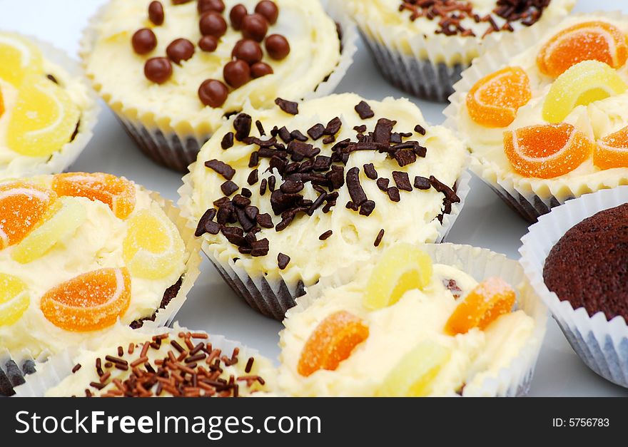 A shot of some hand decorated fairy cakes