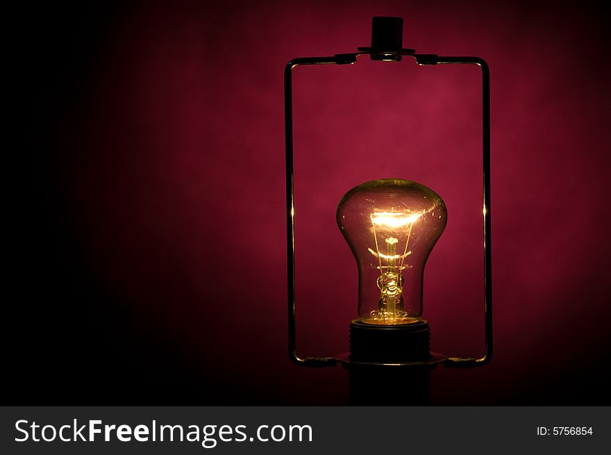 Electric lamp. A studio photo.