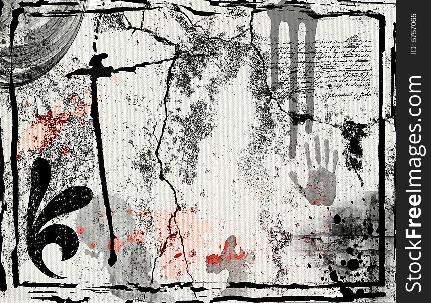 Grunge background with filigree, cracks, dirt, stains, floral. Grunge background with filigree, cracks, dirt, stains, floral