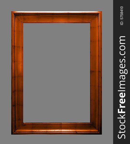 Orange Wooden Frame Isolated