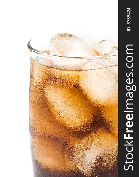 Cold Fizzy Cola With Ice