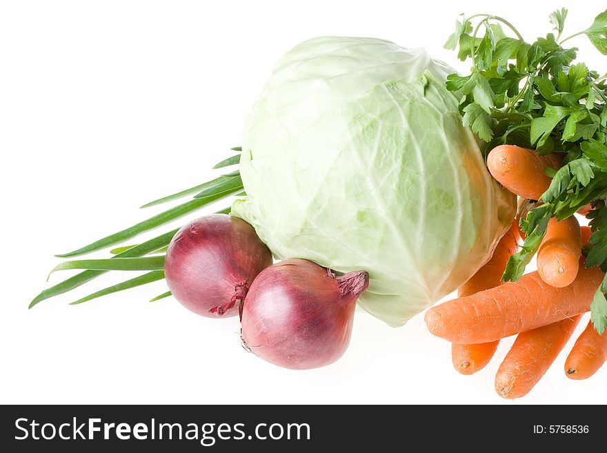 Fresh raw vegetables on a white background. Fresh raw vegetables on a white background