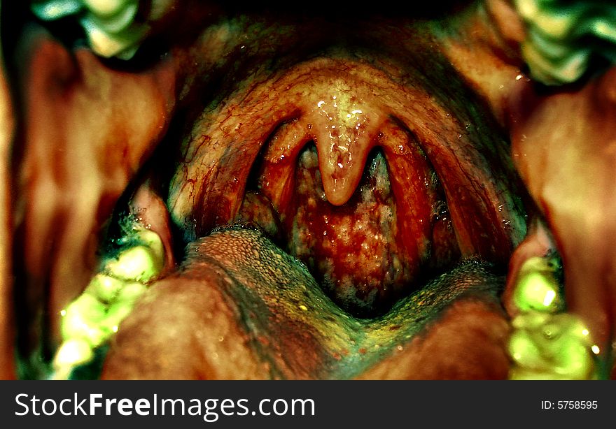 Photo shop edit picture of human throat. Photo shop edit picture of human throat