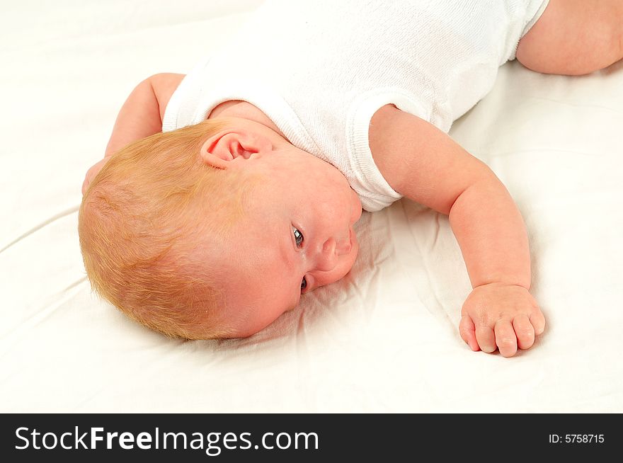 Baby boy isolated over white