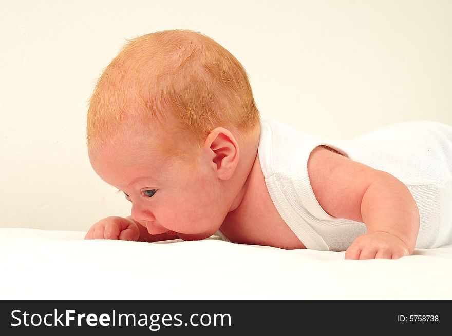 Baby boy isolated over white