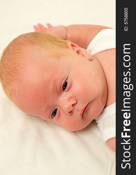 Baby boy isolated over white