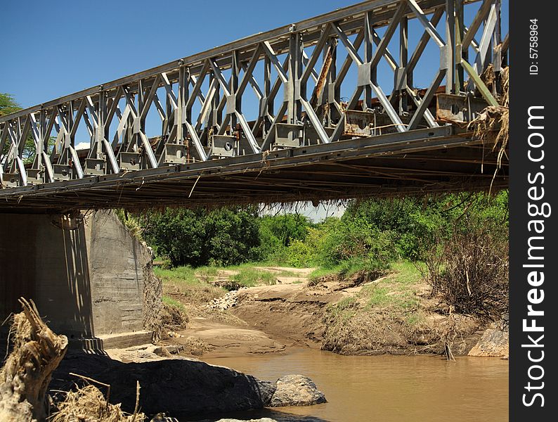 Mara Bridge crossing the river Mara in Kenya Africa