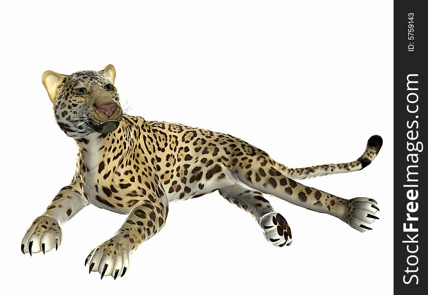 Lounging jaguar, 3 dimensional model, computer generated image