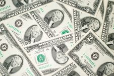 A Lot Of Banknotes Two US Dollars Stock Photography