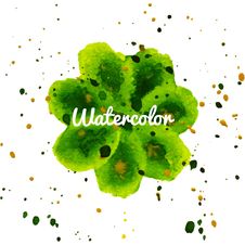 Green Flower Splash Watercolor Hand Drawn Background Stock Image Green Flower Splash Watercolor Hand Drawn Background Stock Image