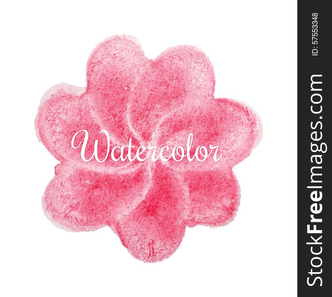 Pink flower watercolor hand drawn vector background