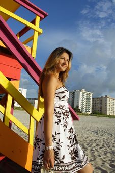 Woman At The Beach Royalty Free Stock Photography Woman At The Beach Royalty Free Stock Photography