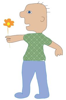 Boy With Flower Royalty Free Stock Photography Boy With Flower Royalty Free Stock Photography