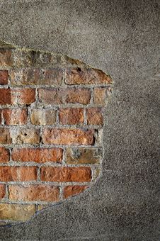 Brick Wall With Plaster Stock Photos