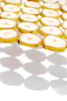 Sliced Banana On White Royalty Free Stock Image