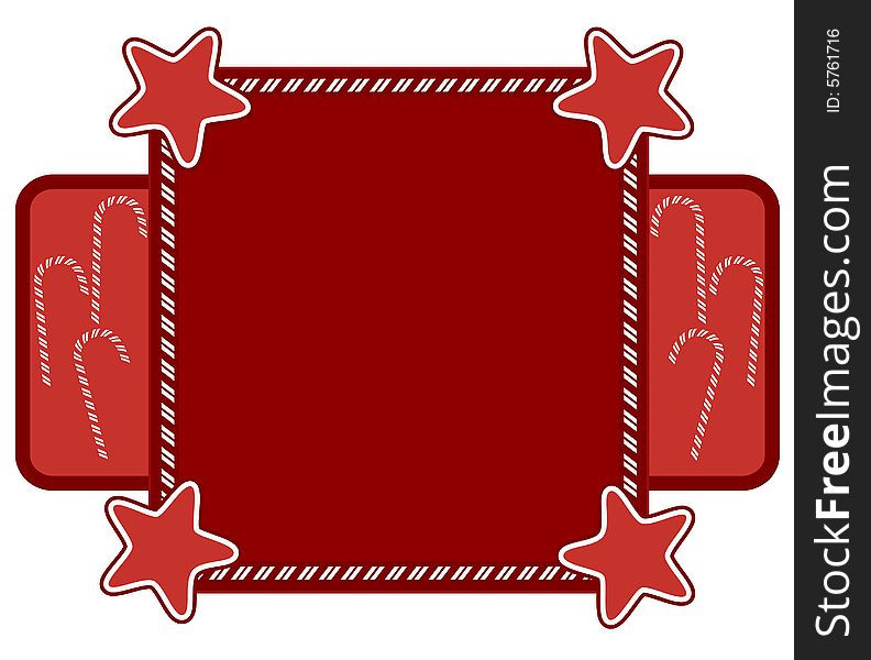 Candy cane frame with copy space.