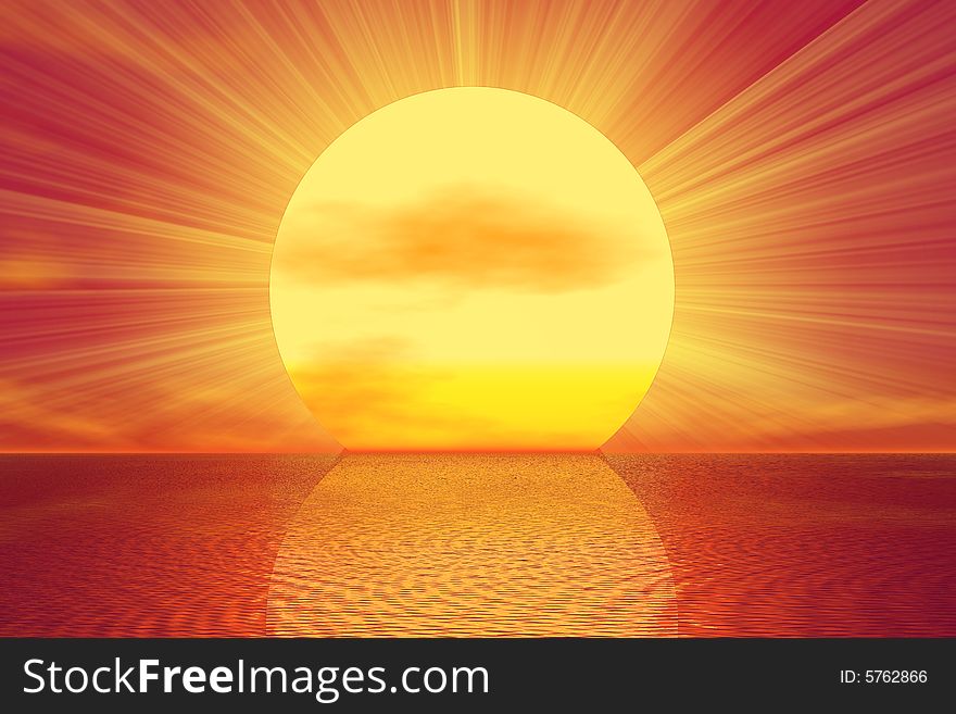 Golden Sunset in the sky background