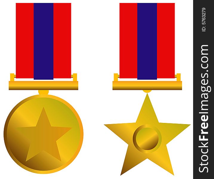 Vector art of Medals isolated on white background