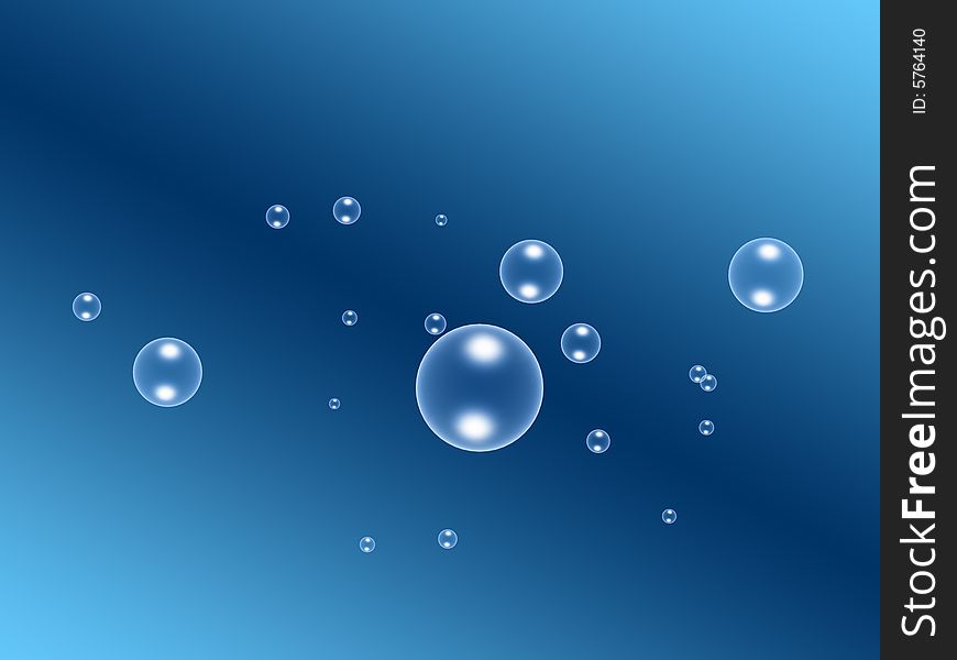 Bubbles float on dark blue background. Bubbles float on dark blue background