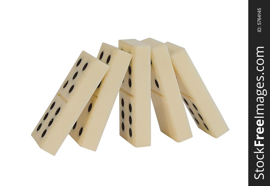 Balanced dominoes isolated on white