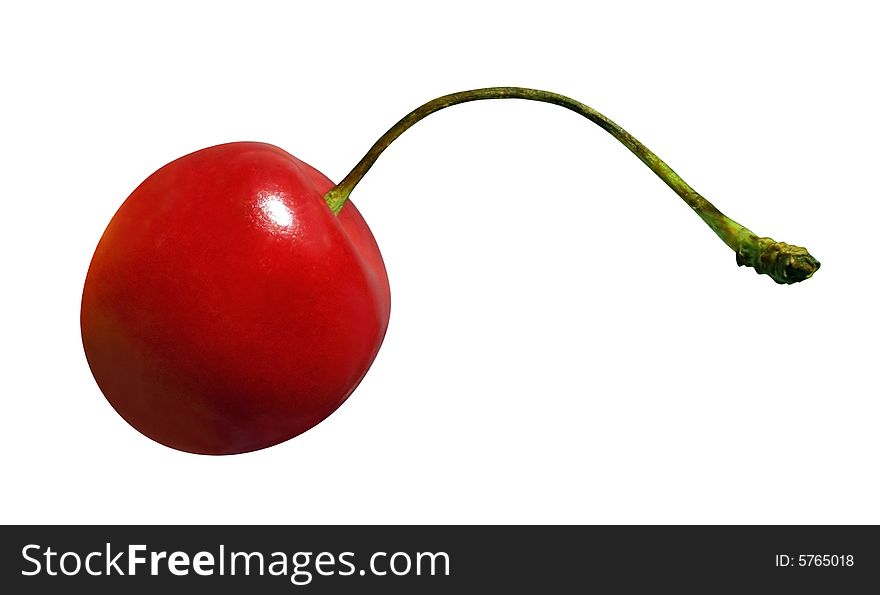 Red cherry isolated over white with clipping path. Red cherry isolated over white with clipping path