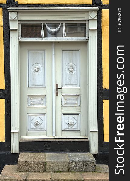 Grey double door. Shot from Viborg, Denmark. Grey double door. Shot from Viborg, Denmark