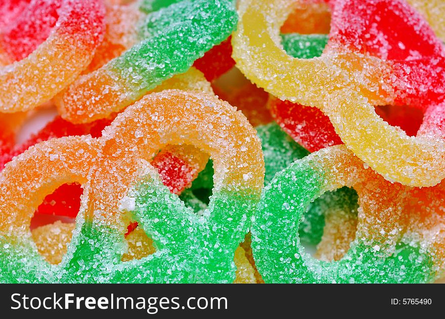Close up of colored candy