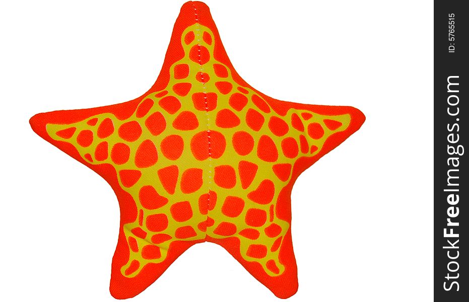 Isolated orange and yellow starfish toy
