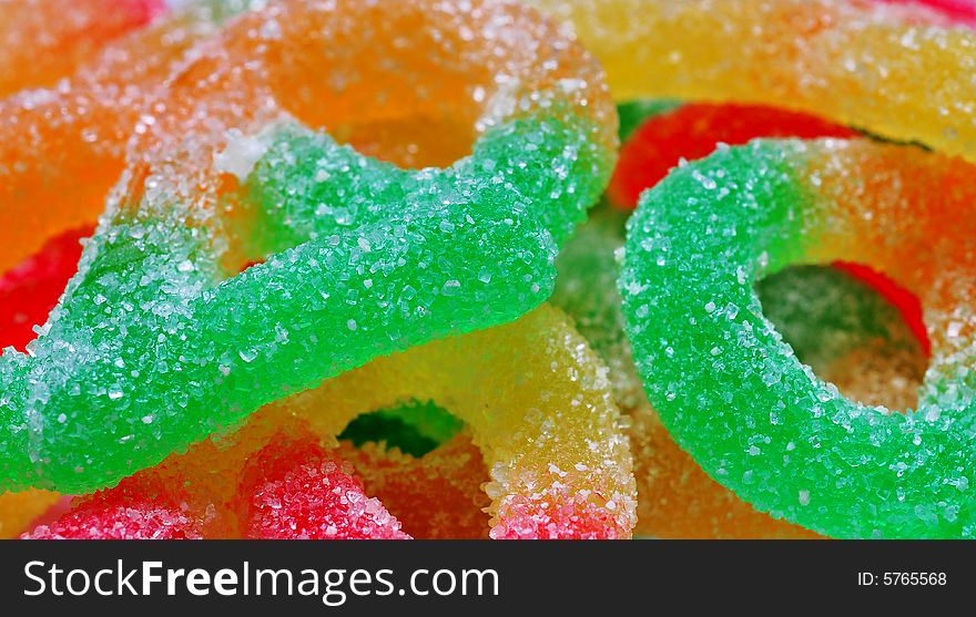 Close up of colored candy