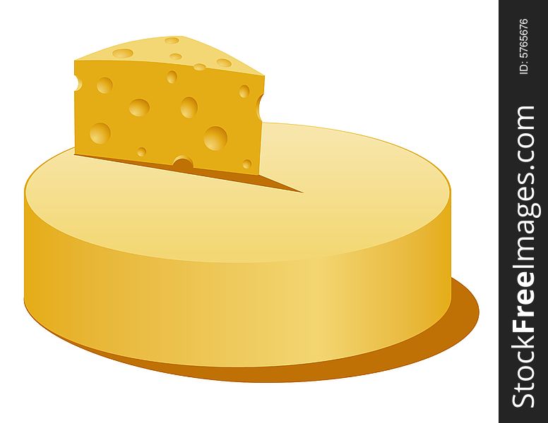 A vector illustration of cheese slice