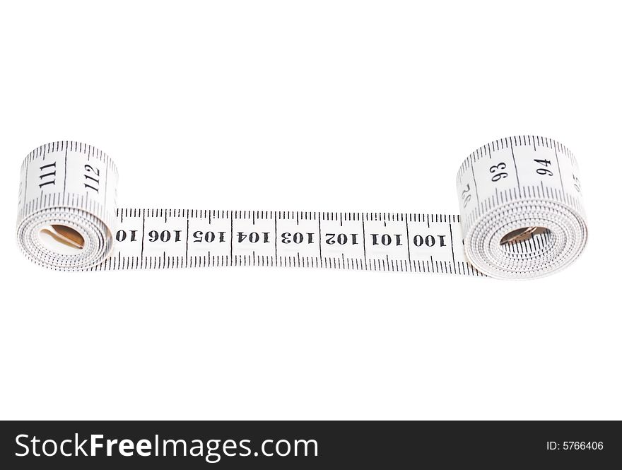 Measuring tape isolated on white. Measuring tape isolated on white..