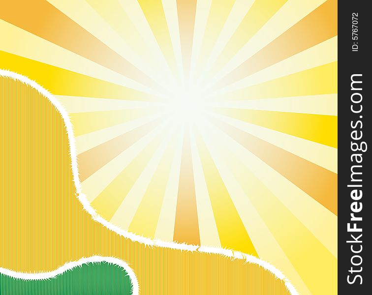 Illustration of background with sun and eye level. Illustration of background with sun and eye level