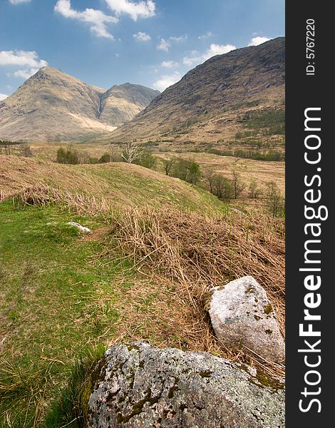 Glen Coe, meadows and mountains