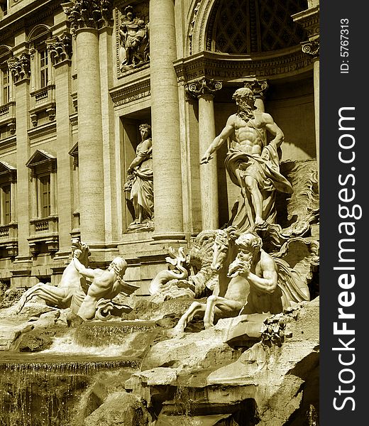 Beautiful image of Trevi fountain in Rome