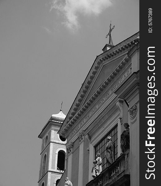 Monochrome of a old church in Rome-Itlay. Monochrome of a old church in Rome-Itlay