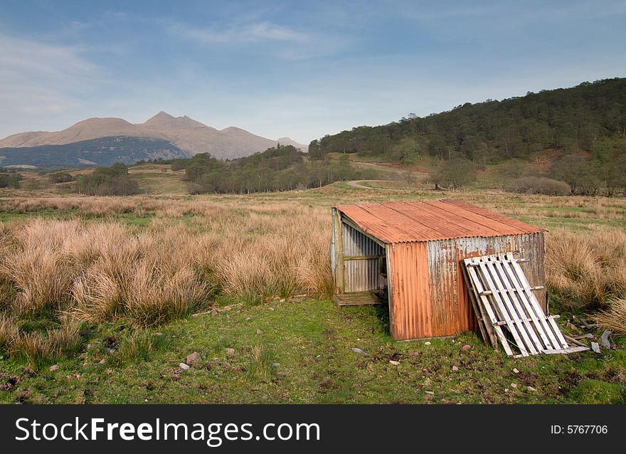 Landscape with an old shed