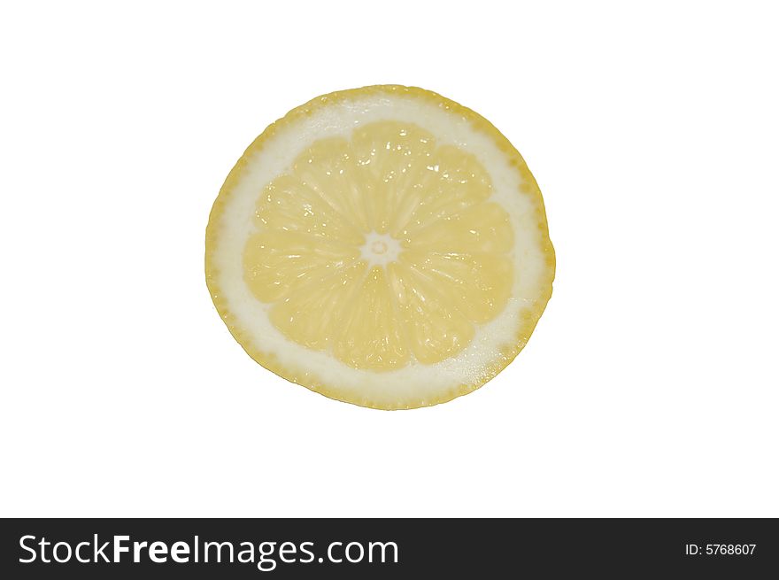 Shiny Yellow Fresh Lemon Slice