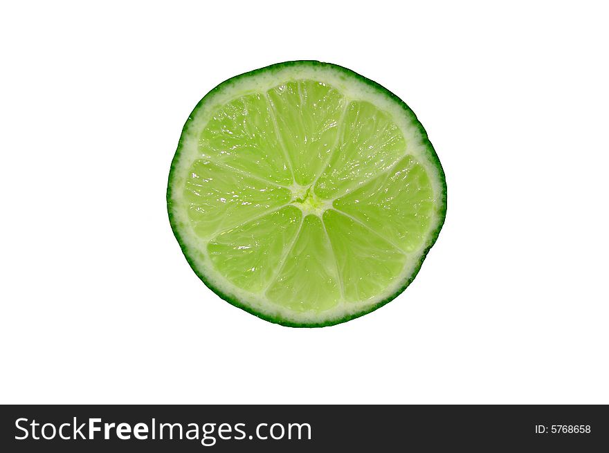 Fresh Juicy Shiny Lime Slice