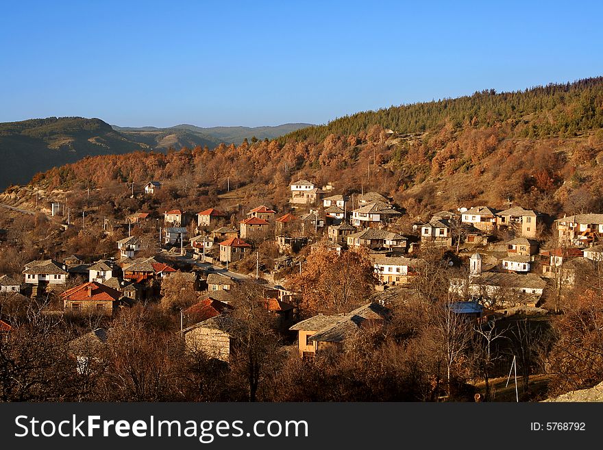 Landscape of  Leshten village in Bulgaria. Landscape of  Leshten village in Bulgaria