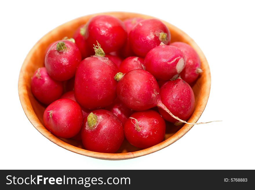 Fresh pure garden radish in a cup. Fresh pure garden radish in a cup