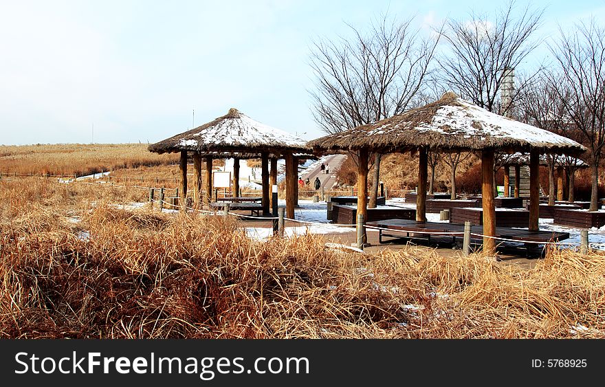 Sky park in Seoul in winter