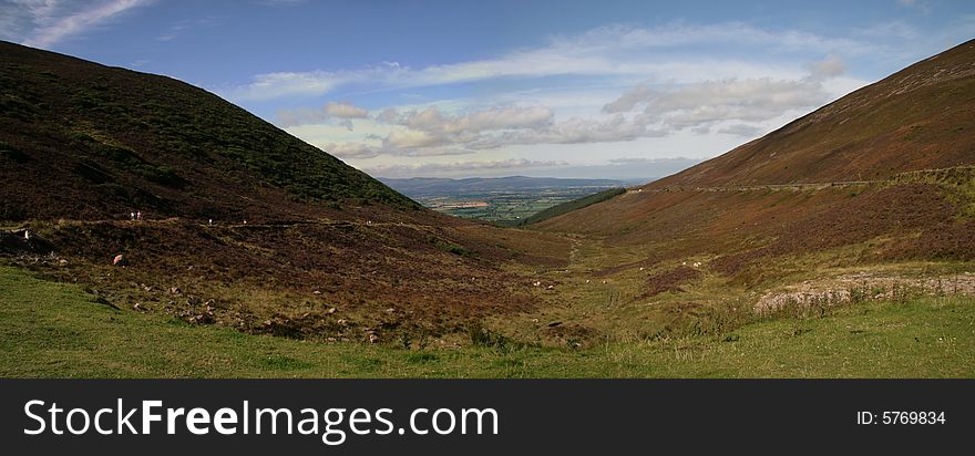 A hilly landscape in ireland