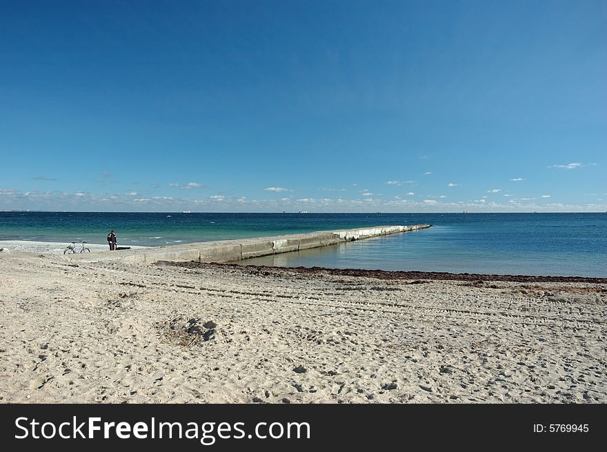 Deserted public beach