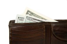Old Wallet With Banknotes Of US Dollars Inside Royalty Free Stock Images