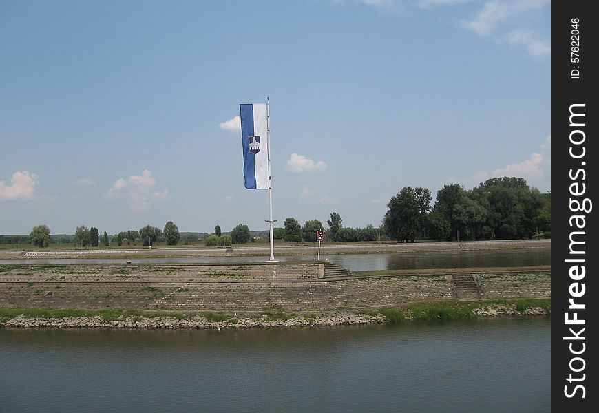 Flag Osijek city Region Slavonia in Croatia